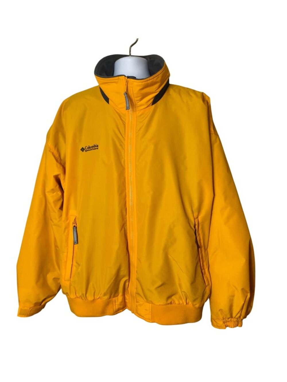Columbia Mens XXL Fleece-Lined Jacket Yellow Full-Zip Insulated Warm Outerwear